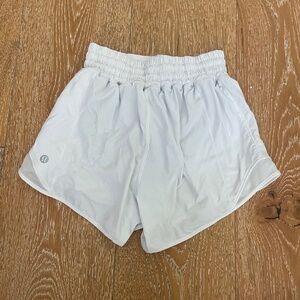 White lululemon hotty hot shorts